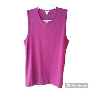 J. Crew fuschia sleeveless 100% cotton knit scoop-neck tank top NWT sz S